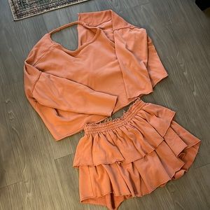 Aerie terrycloth orange matching set
